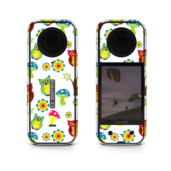 Cute Owl Wallpaper Pattern Insta360 Skin