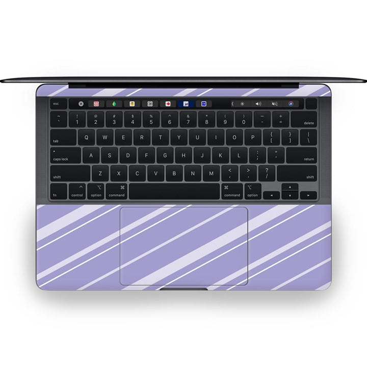 Diagonal Strips Lavender - MacBook Skins