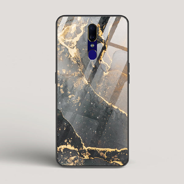 Black Gold Marble - Oppo A9 Glass Case