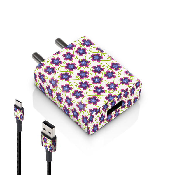 Flower-Lavender - MI 10W and 18W charger skin by Sleeky India