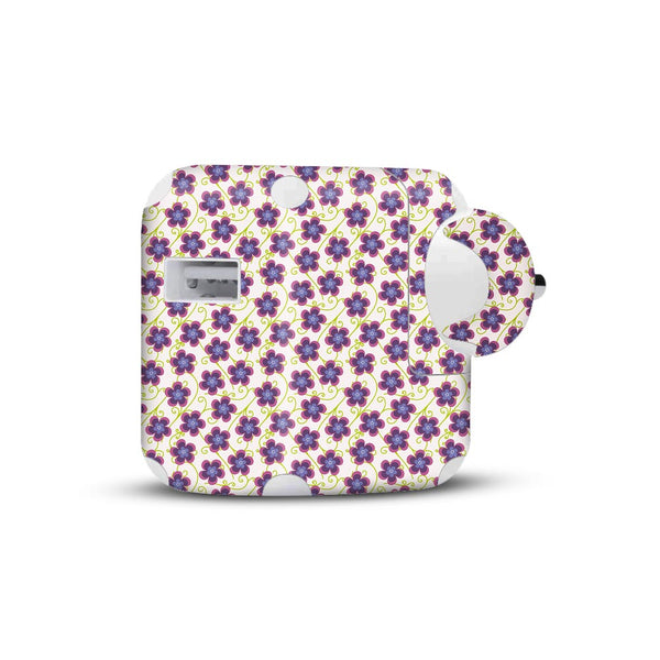 Flower-Lavender -  charger skins for Apple 10 watt by Sleeky India
