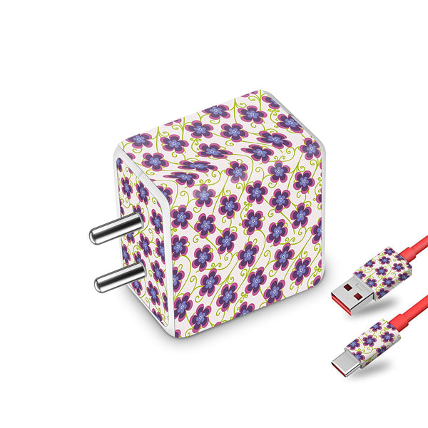 Flower-Lavender - Oneplus Dash 20W Charger Skin by Sleeky India