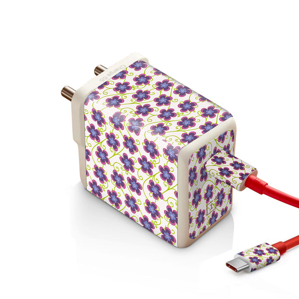 Flower-Lavender - Oneplus Warp 65W Charger skin by Sleeky India