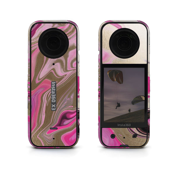 Glittery Liquid Marble Insta360 Skin