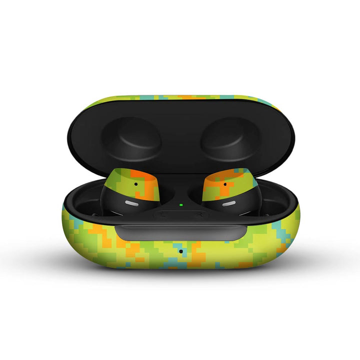 Green Glitched Pattern Camo - Galaxy Buds/Buds Plus/Buds Pro Skins