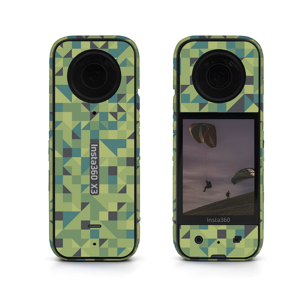 Green Triangled Background Insta360 Skin