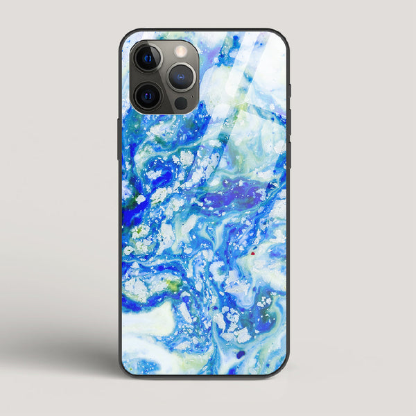 Blue Acid Marble - iPhone 12 Pro Max Glass Case