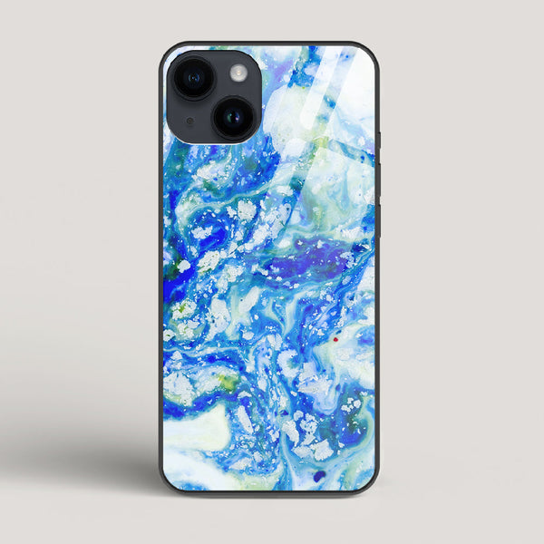 Blue Acid Marble - iPhone 14 Glass Case