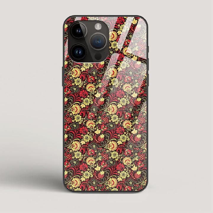 Russian Floral Pattern - iPhone 14 Pro Max Glass Case