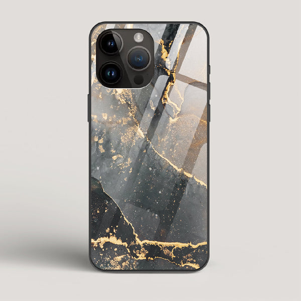 Black Gold Marble - iPhone 14 Pro Max Glass Case