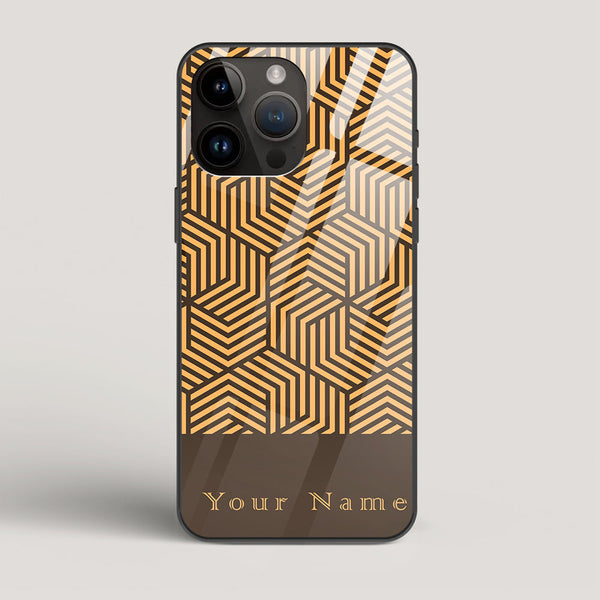 Geometric Name Edition - iPhone 14 Pro Max Glass Case