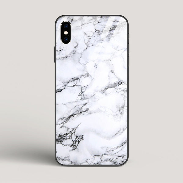 Marble White Luna - iPhone XS Max Glass Case