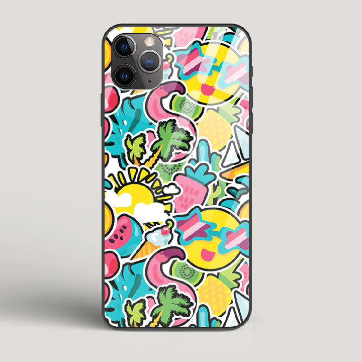 Tropical Summer Patterns - iPhone 11 Pro Max Glass Case