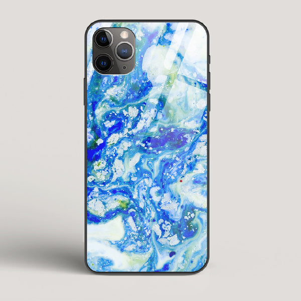 Blue Acid Marble - iPhone 11 Pro Max Glass Case