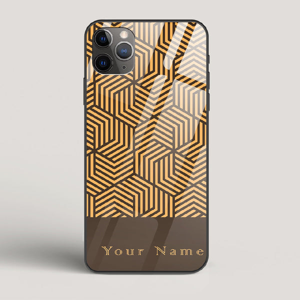 Geometric Name Edition - iPhone 11 Pro Max Glass Gripper Case