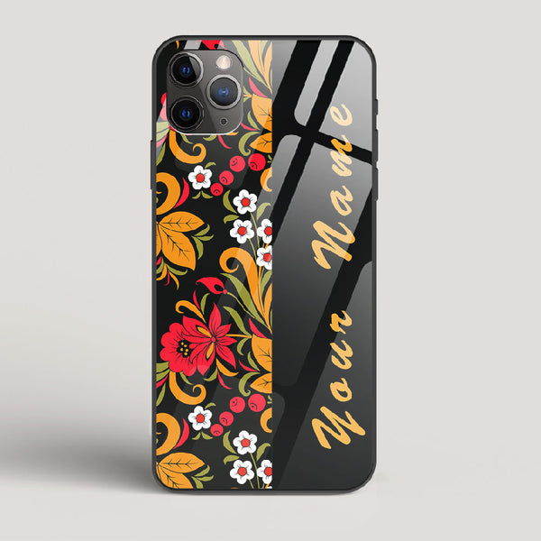 Khokhloma Design 2 Name Edition - iPhone 11 Pro Glass Case