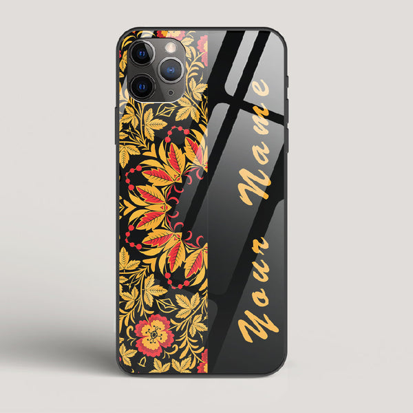 Khokhloma Design Name Edition - iPhone 11 Pro Glass Case