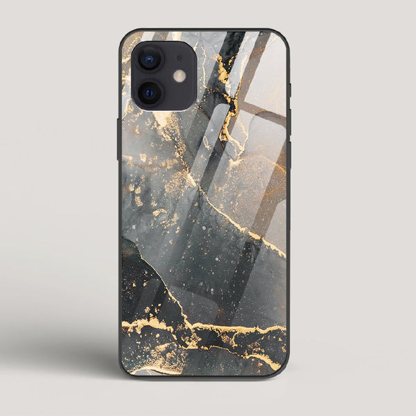 Black Gold Marble - iPhone 12 Mini Glass Case