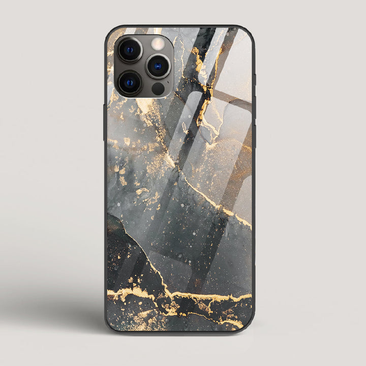 Black Gold Marble - iPhone 12 Pro Glass Case