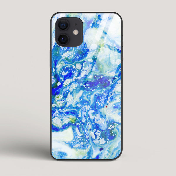 Blue Acid Marble - iPhone 12 Glass Case