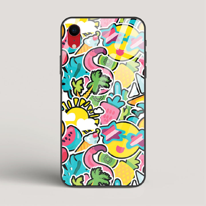 Tropical Summer Patterns - iPhone XR Glass Case