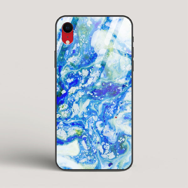 Blue Acid Marble - iPhone XR Glass Case