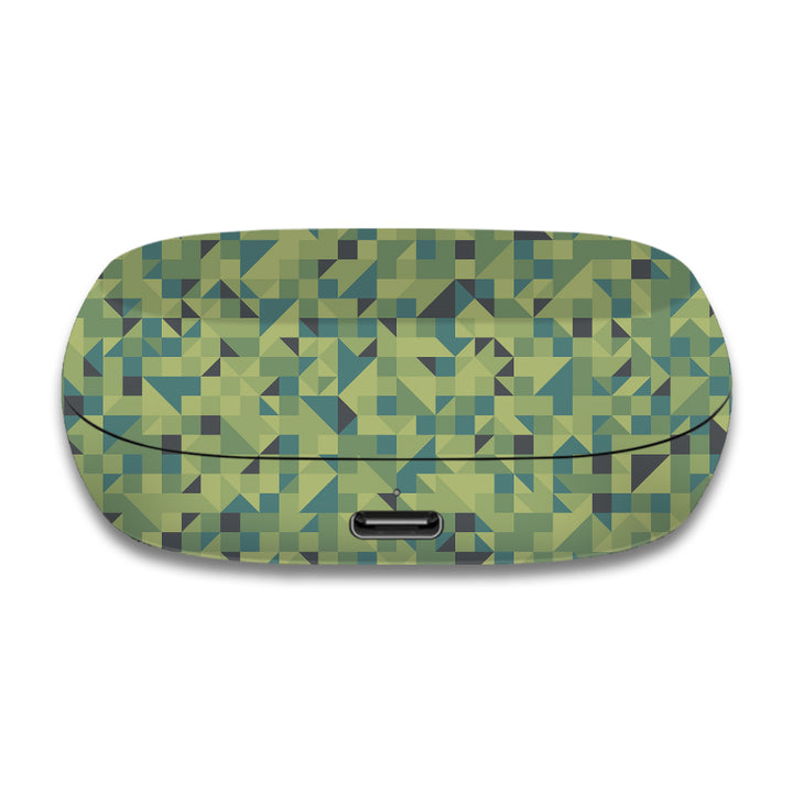 Green Triangled Background - Jabra Elite 7 Skins