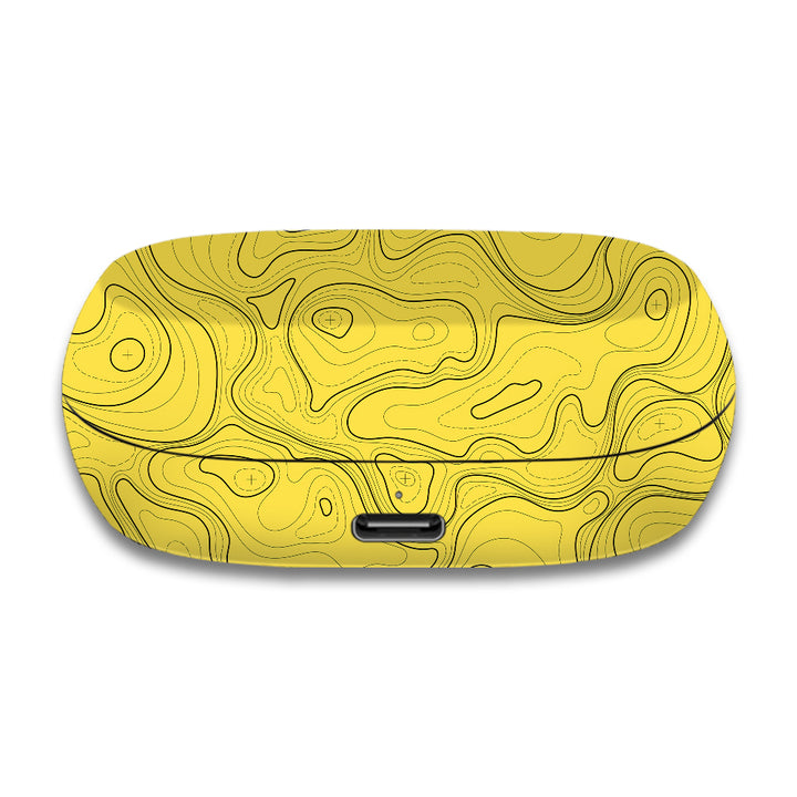 Topographic Yellow Map - Jabra Elite 7 Skins