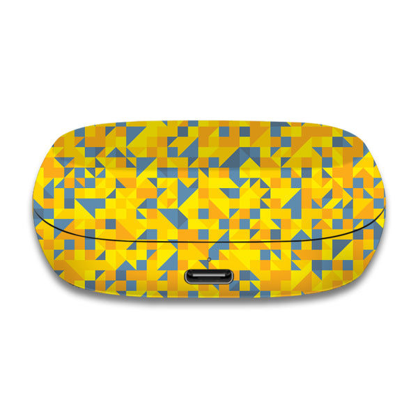 Yellow Triangled Background- Jabra Elite 7 Skins