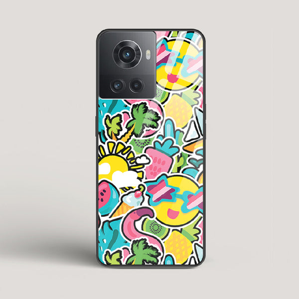 Tropical Summer Patterns - OnePlus 10R Glass Case