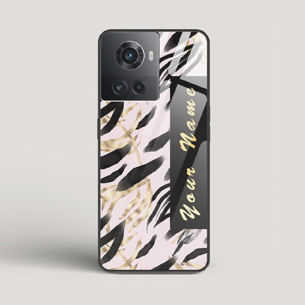 Golden Leaves  Name Edition Gold - OnePlus 10R Glass Case