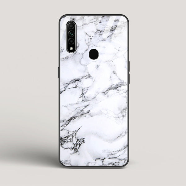 Marble White Luna - Oppo A31 Glass Case