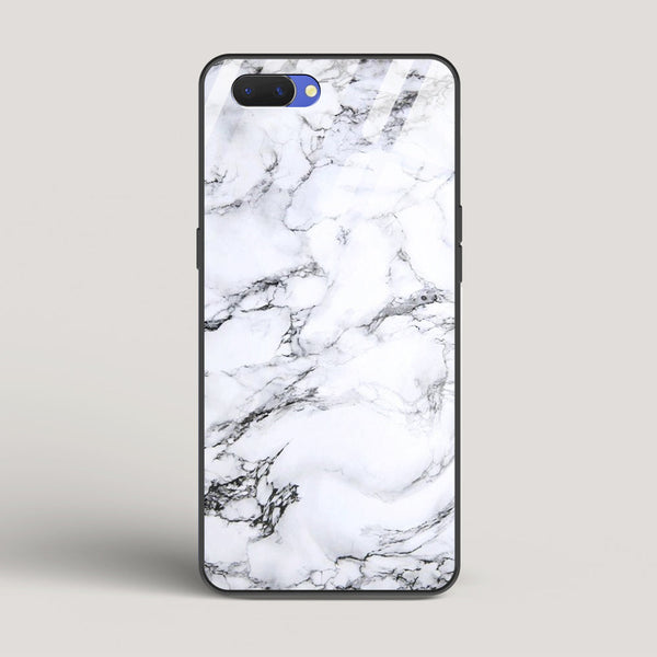 Marble White Luna - Oppo A3s Glass Case