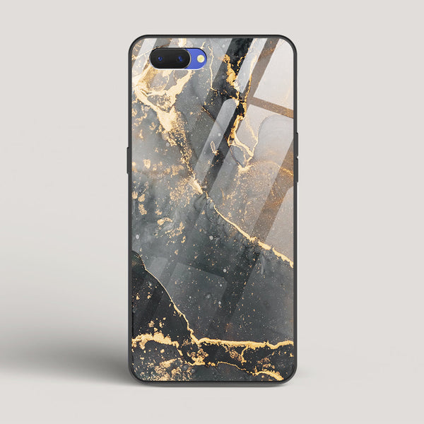 Black Gold Marble  - Oppo A3s Glass Case