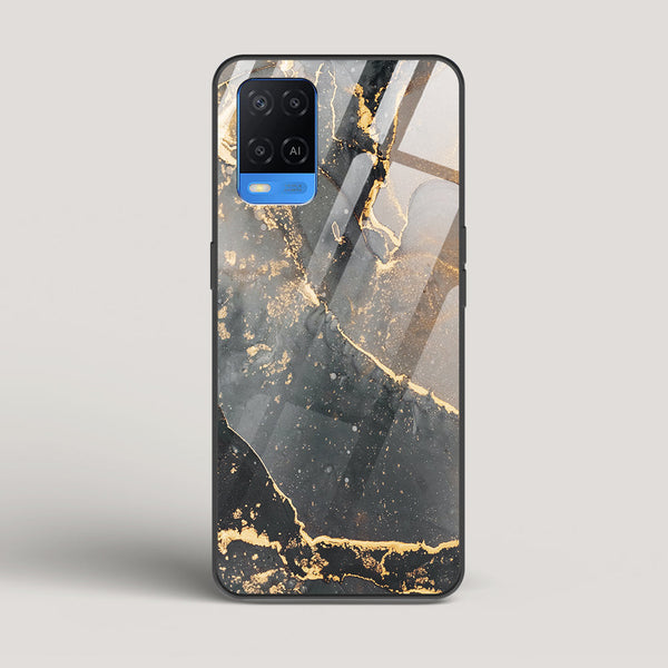 Black Gold Marble - Oppo A54 Glass Case