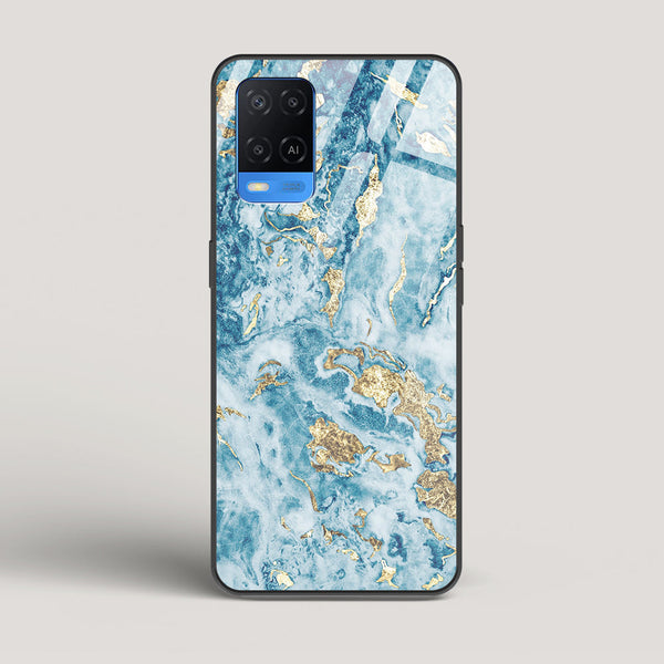Blue & Gold Marble - Oppo A54 Glass Case