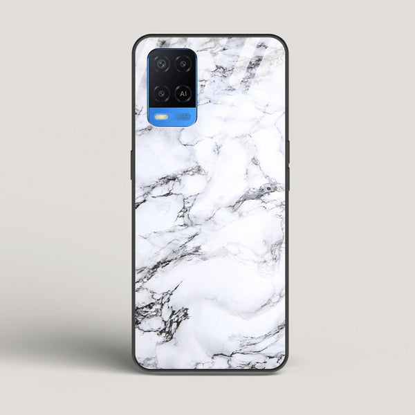 Marble White Luna - Oppo A54 Glass Case