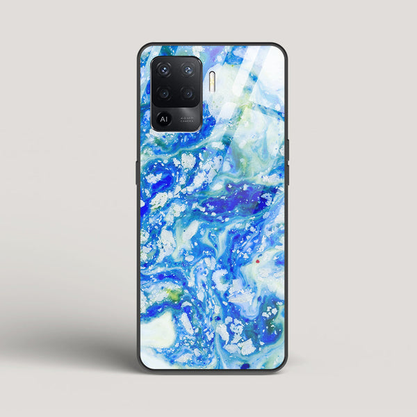 Blue Acid Marble - Oppo F19 Pro Glass Case