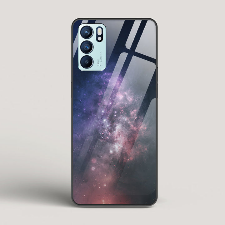 Black And Blue Nebula- Oppo Reno 6 5G Glass Case