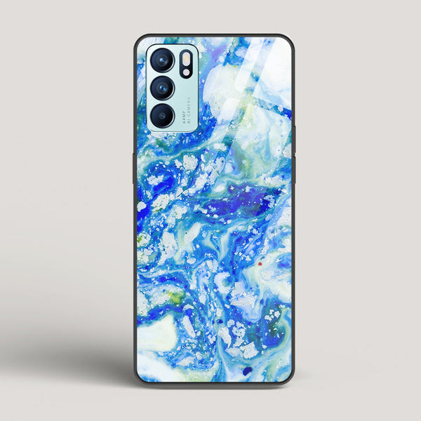 Blue Acid Marble - Oppo Reno 6 5G Glass Case