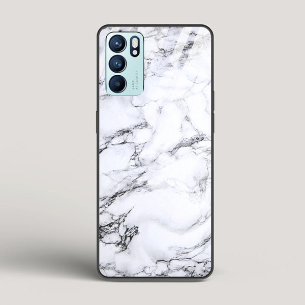 Marble White Luna - Oppo Reno 6 5G Glass Case