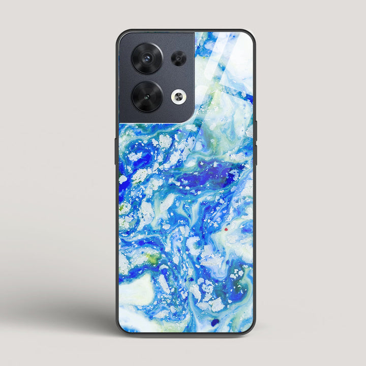 Blue Acid Marble - Oppo Reno 8 Glass Gripper Case