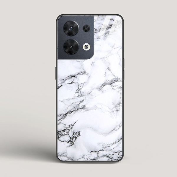 Marble White Luna - Oppo Reno 8 Glass Case
