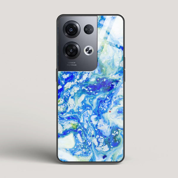 Blue Acid Marble - Oppo Reno 8 Pro Glass Case