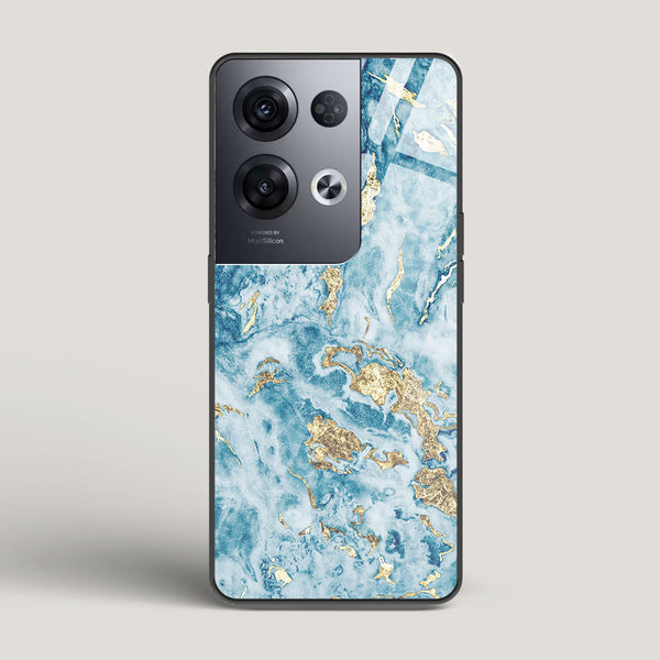 Blue & Gold Marble - Oppo Reno 8 Pro Glass Case