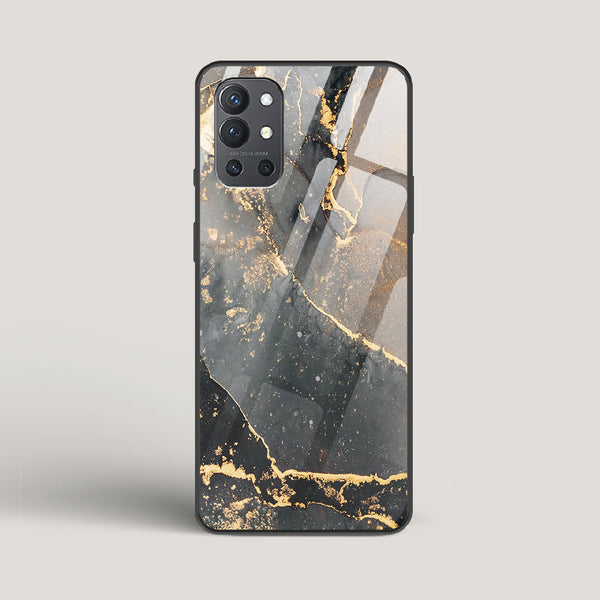 Black Gold Marble - OnePlus 9R Glass Case