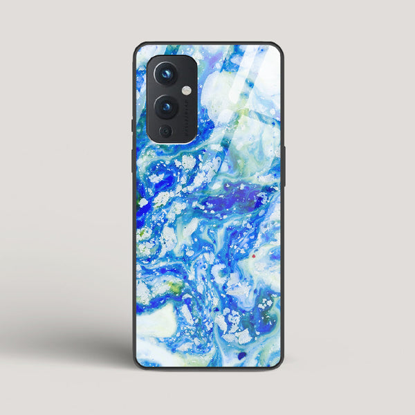 Blue Acid Marble - OnePlus 9 Glass Case