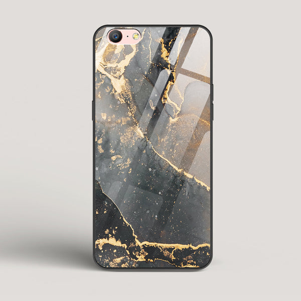 Black Gold Marble - Oppo A39 Glass Case