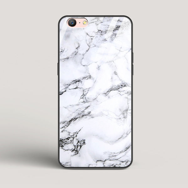 Marble White Luna - Oppo A39 Glass Case