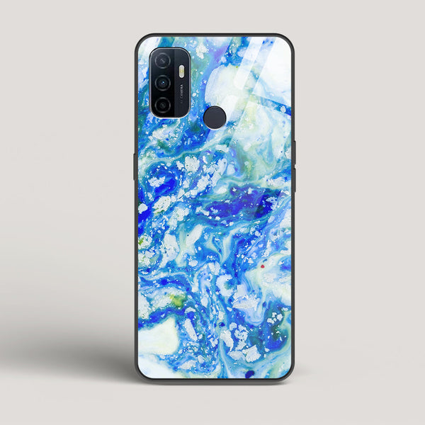 Blue Acid Marble - Oppo A53 Glass Case